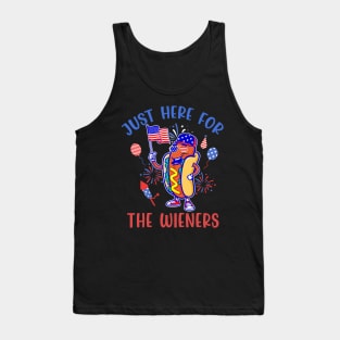 I'm Just Here For The Wieners 4th Of July Hot Dog Gift For Men Women Tank Top